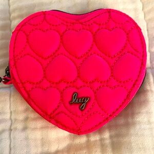 Lug NWT Magenta heart keychain zipper pouch